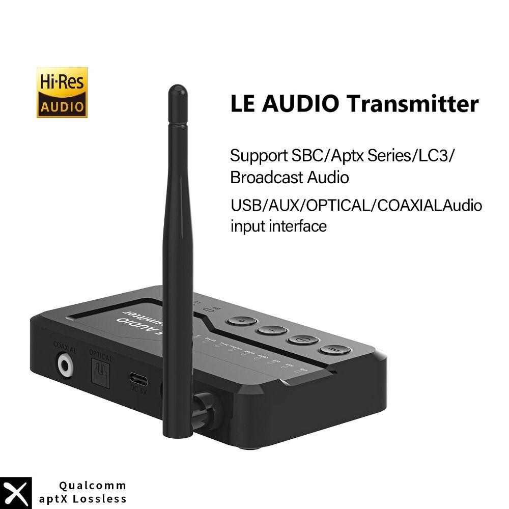 LC3 Bluetooth 5.3 Audio Transmitter Lossless Wireless Stereo Adapter  Home Theater
