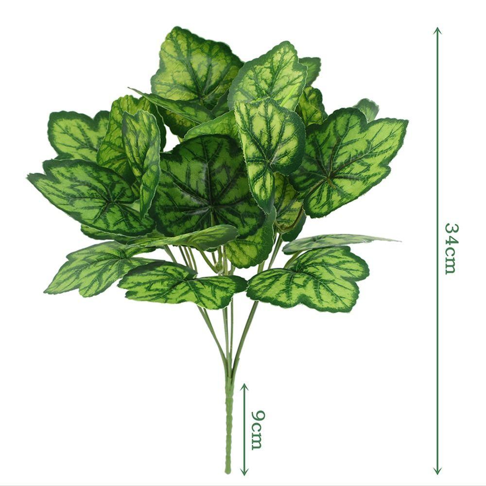 7 Голов Искусственные Листья Зеленого Растения Большое Искусственное Растение Украшение для Офисного Стола