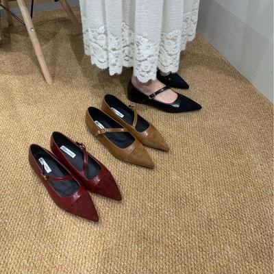 Туфли Мэри Джейн на скрытой платформе, в стиле ретро, с острым носком, женские, 2025, новая весна, нежные, фея, модные, универсальные, одинарные