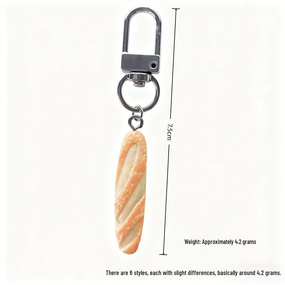 Забавный брелок в корейском стиле: Креативный кулон-багет и крендель для студентов