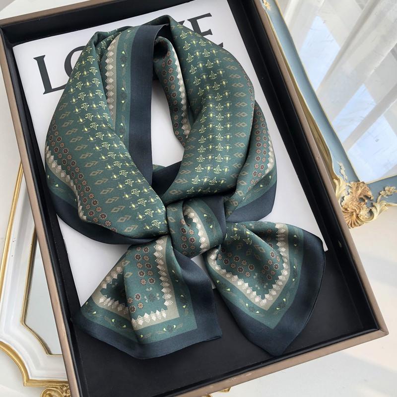Blue Print In Memory! Intellectual Retro Mulberry Silk Silk Scarf Women'S Long Double-Layer Double-Sided Silk Scarf Streamer