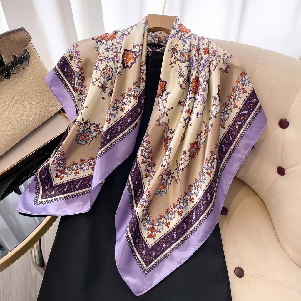 High-quality Luxurious Silk Scarves Headband Scarfs Neck Scarf For Women Chain Silk Scarf Women's Decorative Shawl