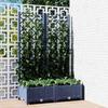 VidaXL Planter with Trellis, Flower Box, Plant Pot, Flower Box Garden Terrace Patio Outdoor, Blue Grey 318250