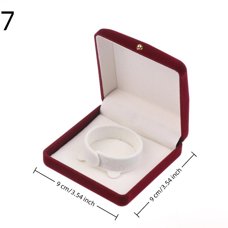 Флокированная шкатулка для украшений с золотой пряжкой, подвеска, кольцо, ожерелье, серьги, браслет, дисплей, коробка для хранения, роскошная подарочная упаковка