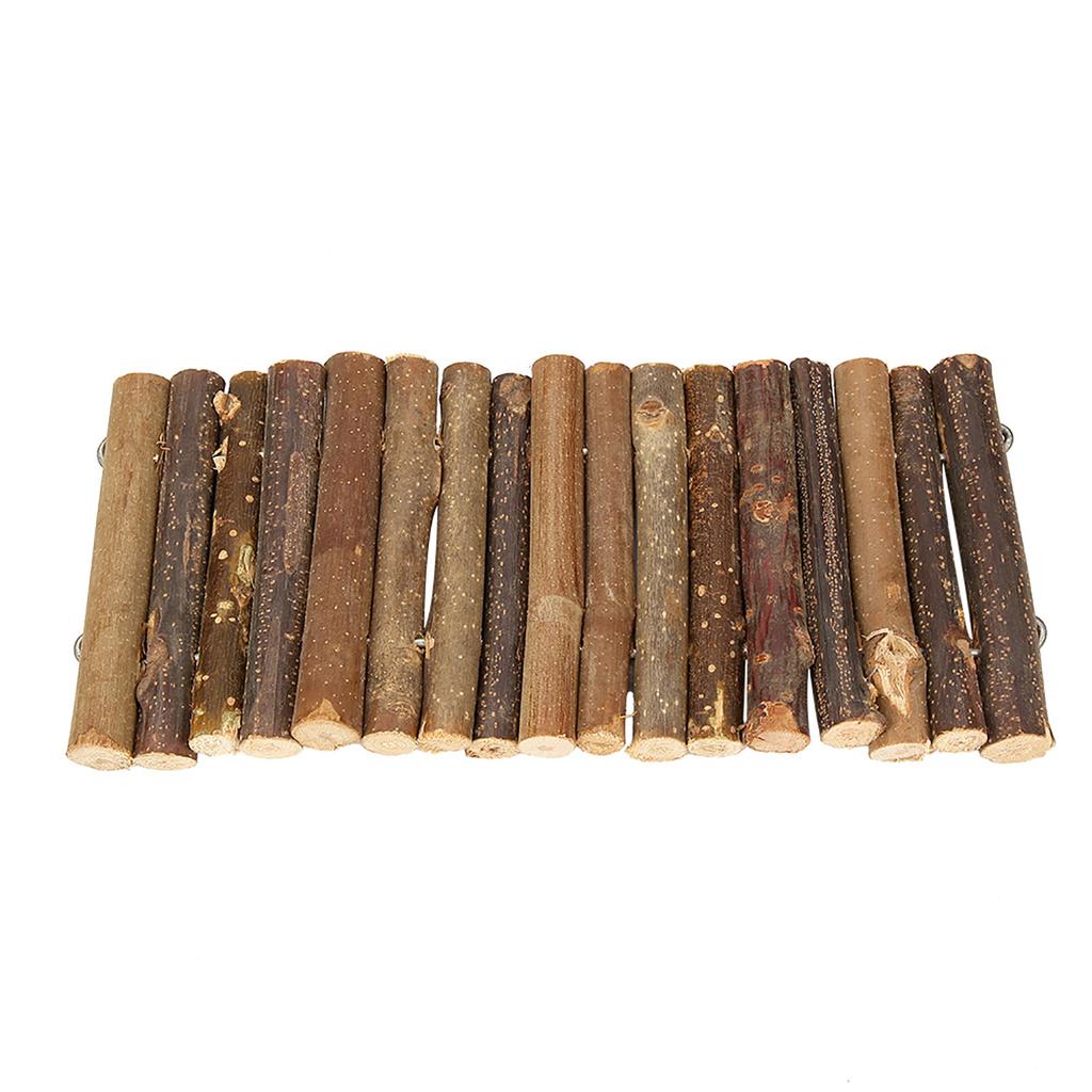 Hamster Bendy Wooden Bridge Ladder House for Reptile Mice Rodents Small Animal Chew Toy(Small)