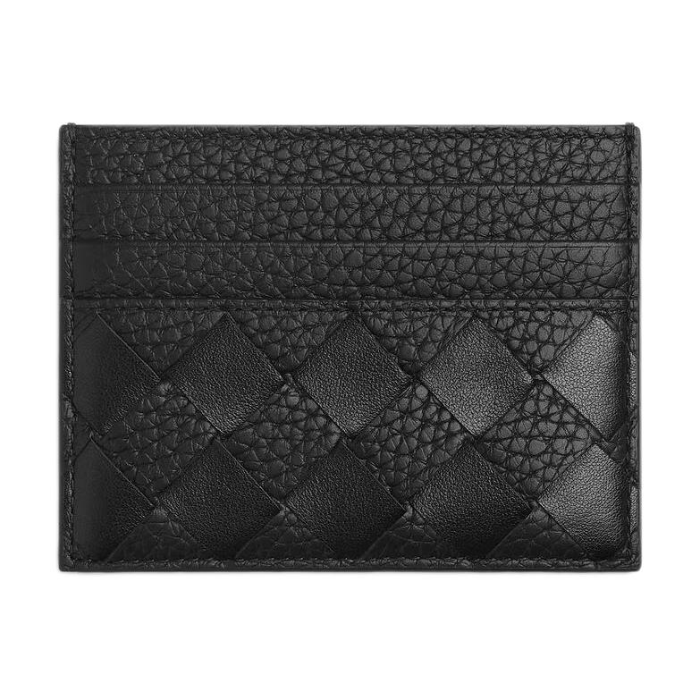 Bottega Veneta Плетеный Кожаный Держатель для Карт Мужские Аксессуары Черный 795612V63U21000