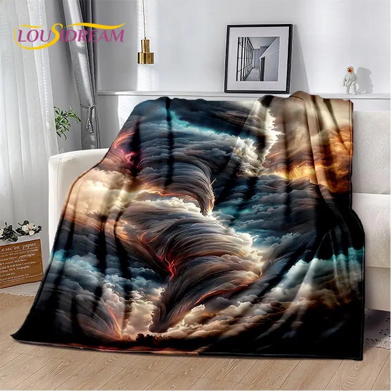 3D Natural, Tornado, Cloud Soft Plush Blanket, фланелевое одеяло, плед для гостиной, спальни, кровати, дивана, пикника, детей, офиса