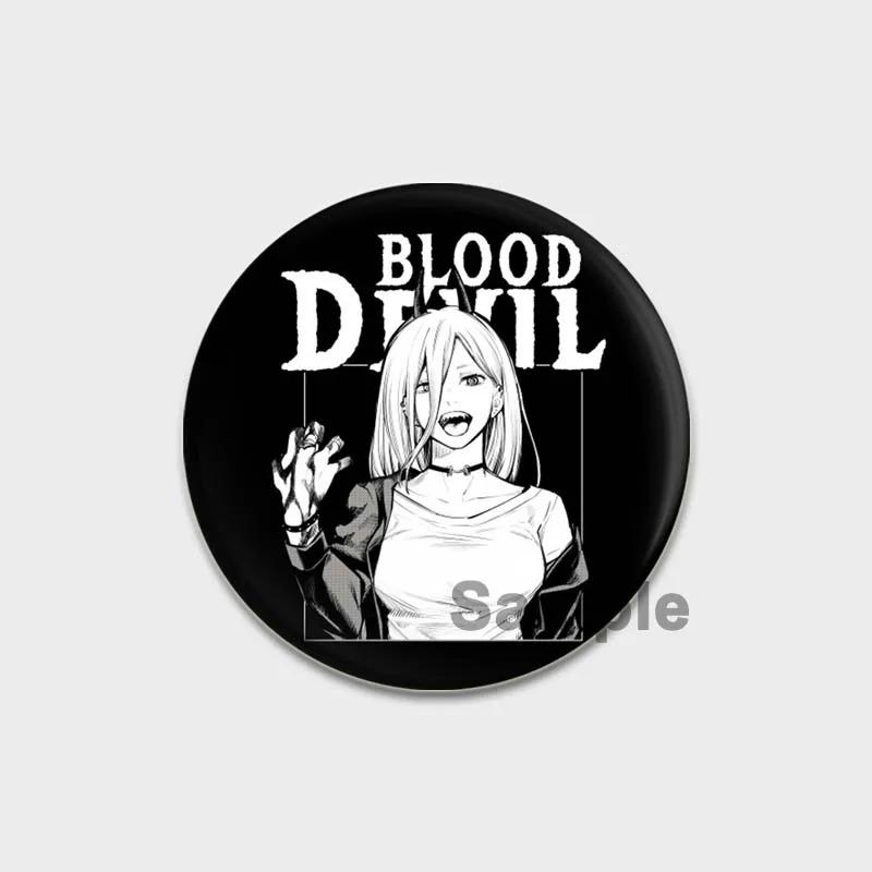 32/44/58MM Chainsaw Man Enamel Pin Brooch, Cute Anime Figure, Power Makima Lapel Pins, Backpack, T-shirt, Jewelry Accessories, Gifts