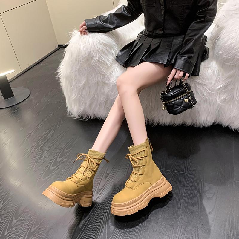 Fashion Chelsea Boots Women Flats Platform Shoes Sport 2024 New Ankle Winter Designer Casual Goth Walking Shoes Punk Motorcycle Botas