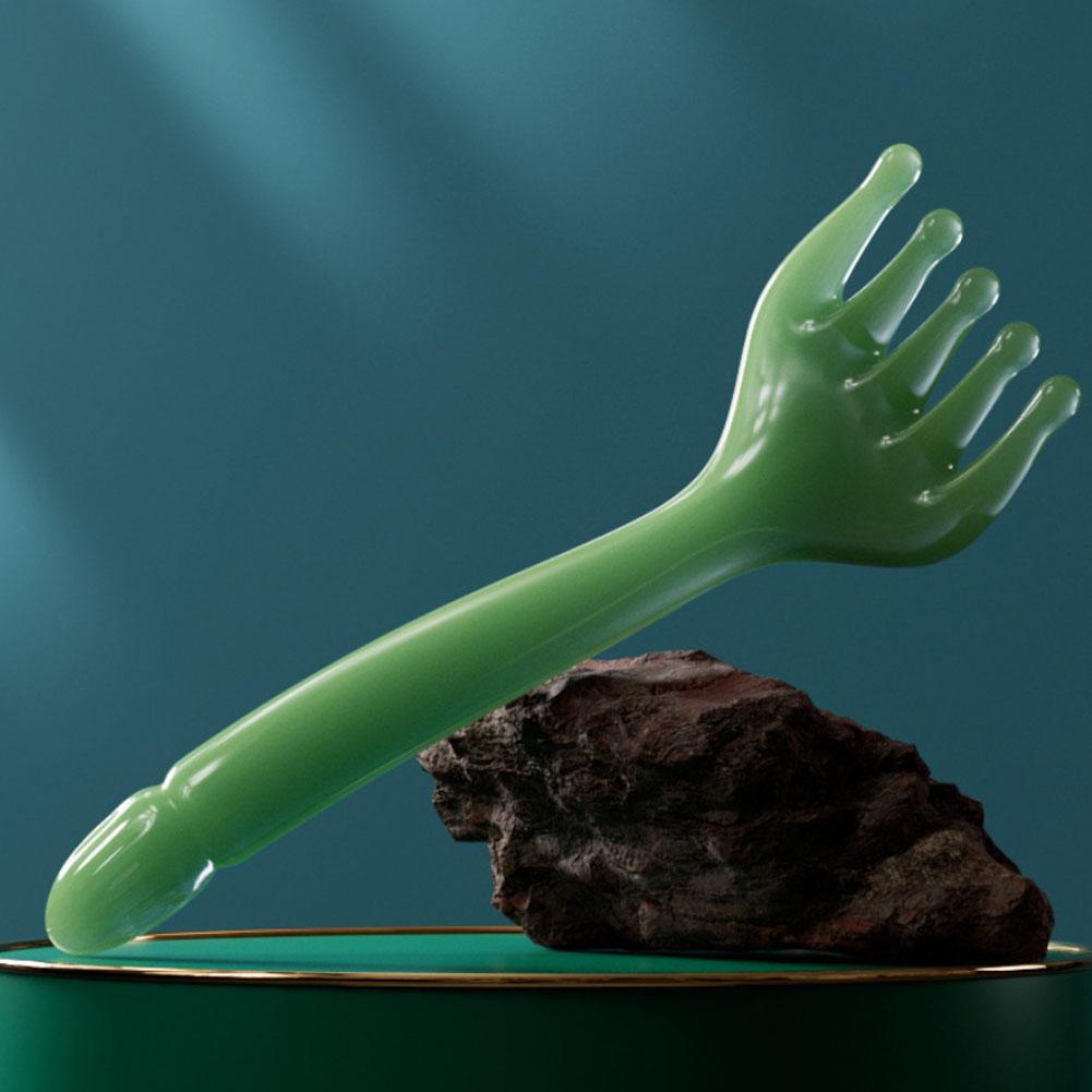 Natural Golden Sandalwood Five-Claw Scalp Massager Back Sha Massage Care Meridian Tool Handheld H1T5