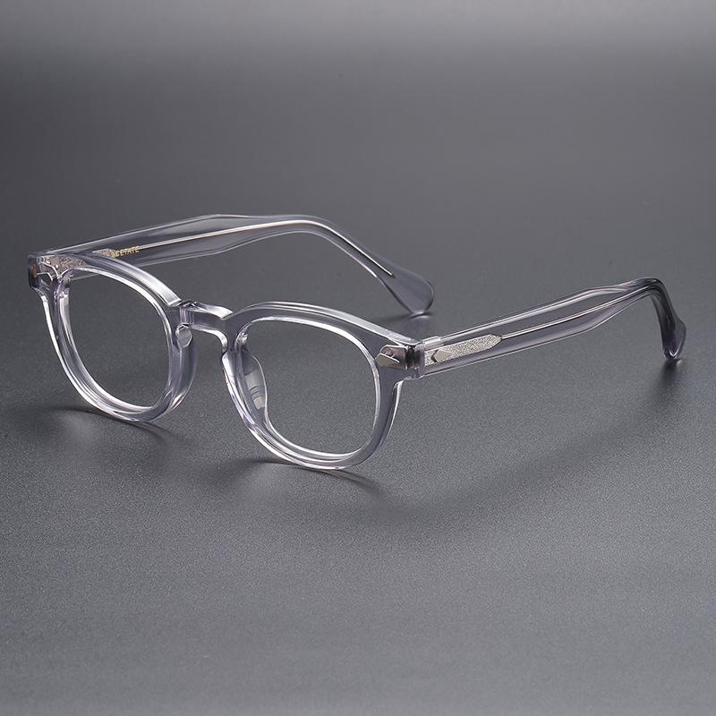 Retro Brand Design Luxury Round Frame Glasses Frame for Men Women Ultralight Acetate Alloy Anti Blue Light Eyeglasses