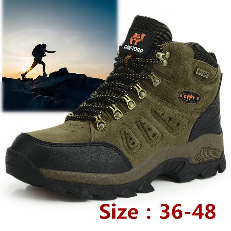 Unisex High-Top Outdoor Hiking Shoes - Spring & Autumn, Plus Size, Casual Mid-Top Climbing Footwear