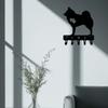 1pc Metal Wall Art, Norwegian Elkhound Dog - Key Hooks & Keychain Holder - Storage Rack, Wall Hook, Iron Art, Coat Hanger