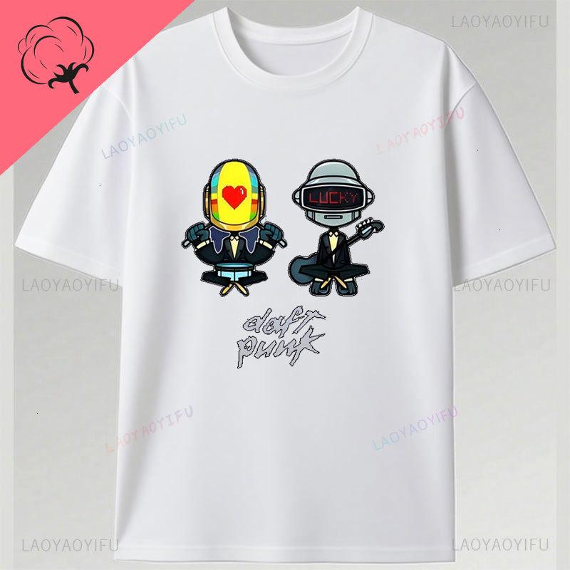 Camisetas Daft Punk Graphic Tshirts Popular Fashion Music Lover Gift Punk Band Cotton Short Sleeve Print Unisex Clothing