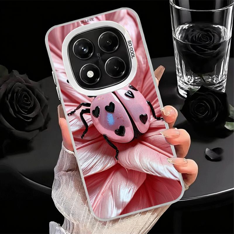 Seven-Spotted Red ladybug Soft Phone Case for Xiaomi Redmi Note 13 14 15 Pro Plus 12S 12 11S 11 11T 10S 10 Shockproof Cover Back
