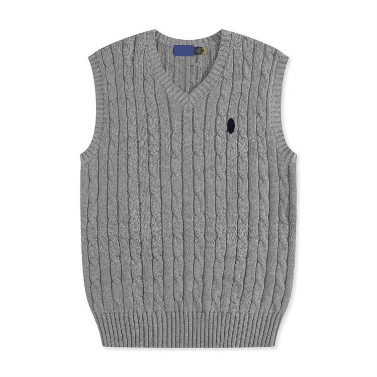 Мужской вязаный жилет-свитер с V-образным вырезом из шерсти и хлопка