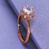LSOOYH Модное кольцо, ювелирное изделие, регулируемое кольцо цвета розового золота, кольцо с пресноводным цирконием для женщин
