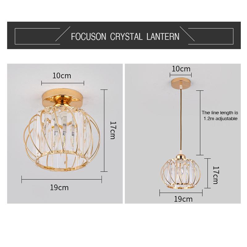 Modern Ceiling Light Crystal Chandelier Flush Mount Lighting for Hallway Bar Kitchen Dining Room Corridor