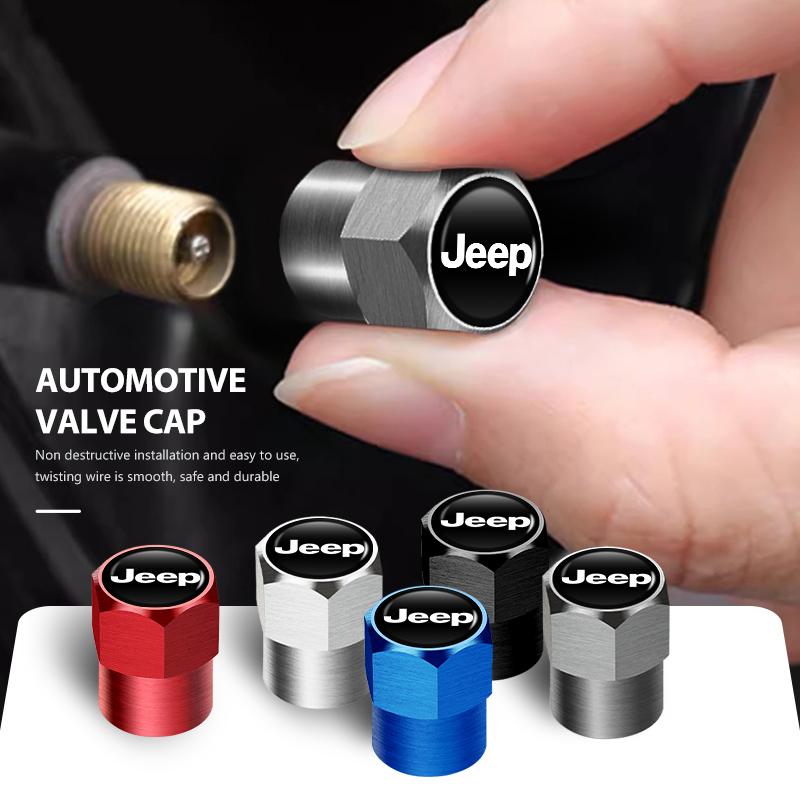Для Jeep 4 шт. Защитные колпачки на ниппель колеса автомобиля Автоаксессуары Cherokee Wrangler JK Gladiator Compass Renegade Patriot