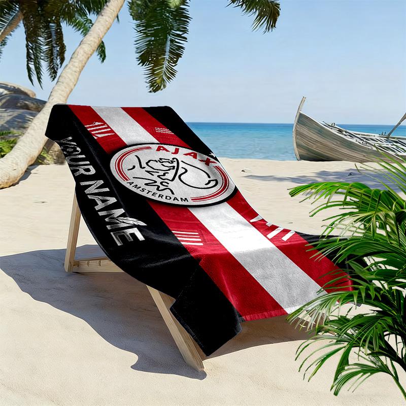 Пляжное полотенце с принтом AFC Ajax, Большое мягкое быстросохнущее полотенце для пляжа, кемпинга, плавания