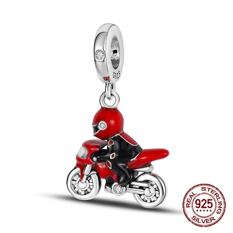 Шармы Бусины Серии Красного Цвета Медь Кровь Сердце Любовь Машина Клубника Фрукты Подвеска Подходят Оригинальному Браслету-Бэнглу DIY Ювелирные Изделия