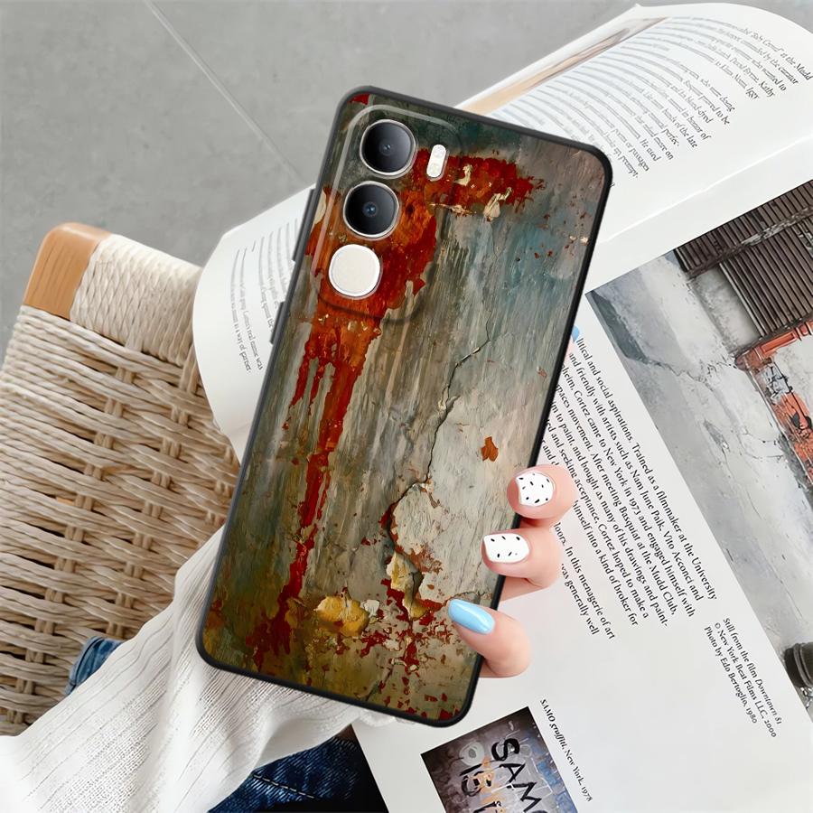 Чехол для Vivo Y52S Y93 Y71 Y91 V21E V23 V27 Y75 Y81 V29 Y53S Y50 Y95 V25 V30 Y51S Y78 Чехол для телефона Ретро Следы ржавчины