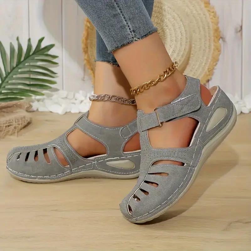 Винтажные летние сандалии женские сандалии Car Line Adhesive Wedge Toe
