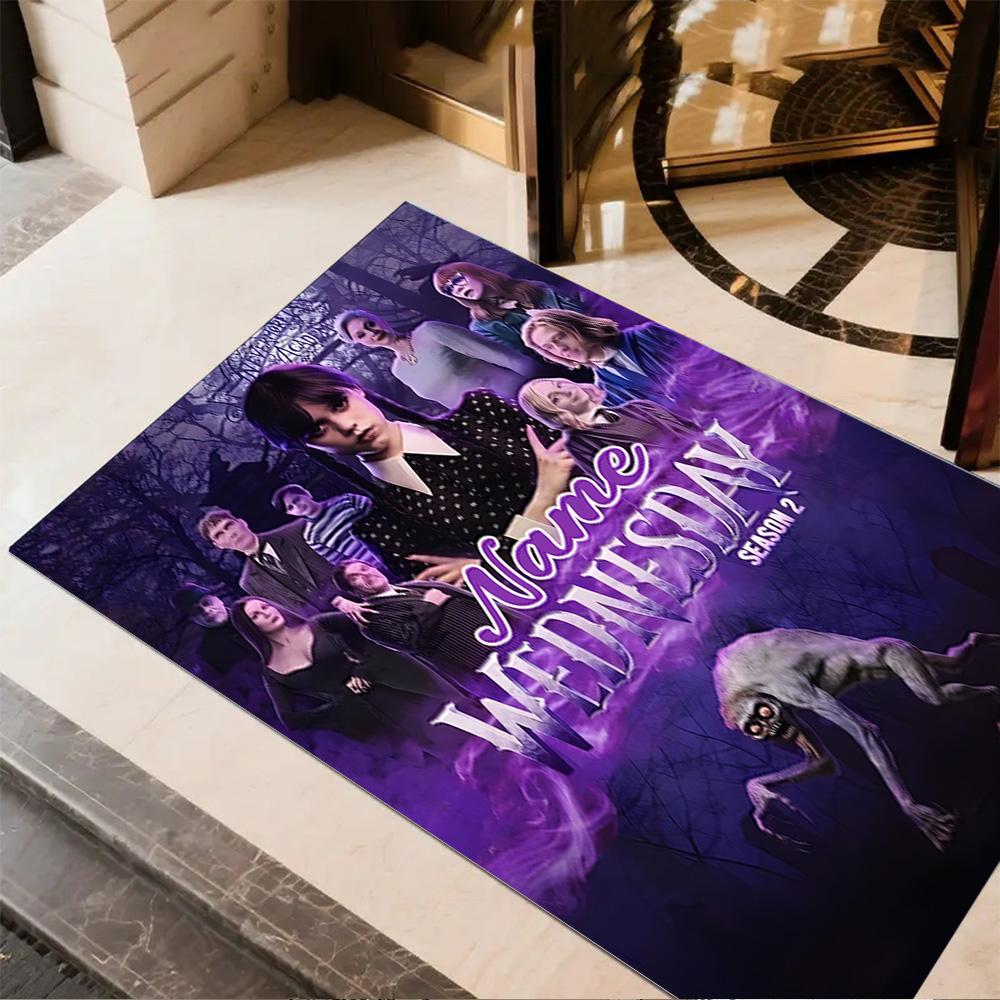 Wednesday Returns: Season Personalized Text Area Rug Design for Decorate room Living Rooms Study room Playrooms Anti-slip Rug Decorate Offices