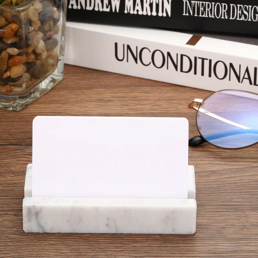 Marble Business Card Holder Thickened Card Stand Organizer Durable Mobile Phone Holder Trade Shows