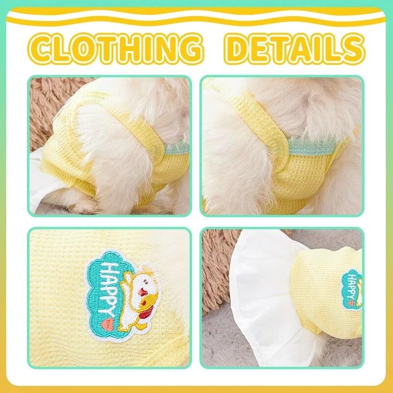 Одежда для отдыха для собак, платье для домашних животных, платья для кошек на весну и лето, юбка для щенков, прогулочное платье, одежда для чихуахуа, одежда принцессы желтого цвета