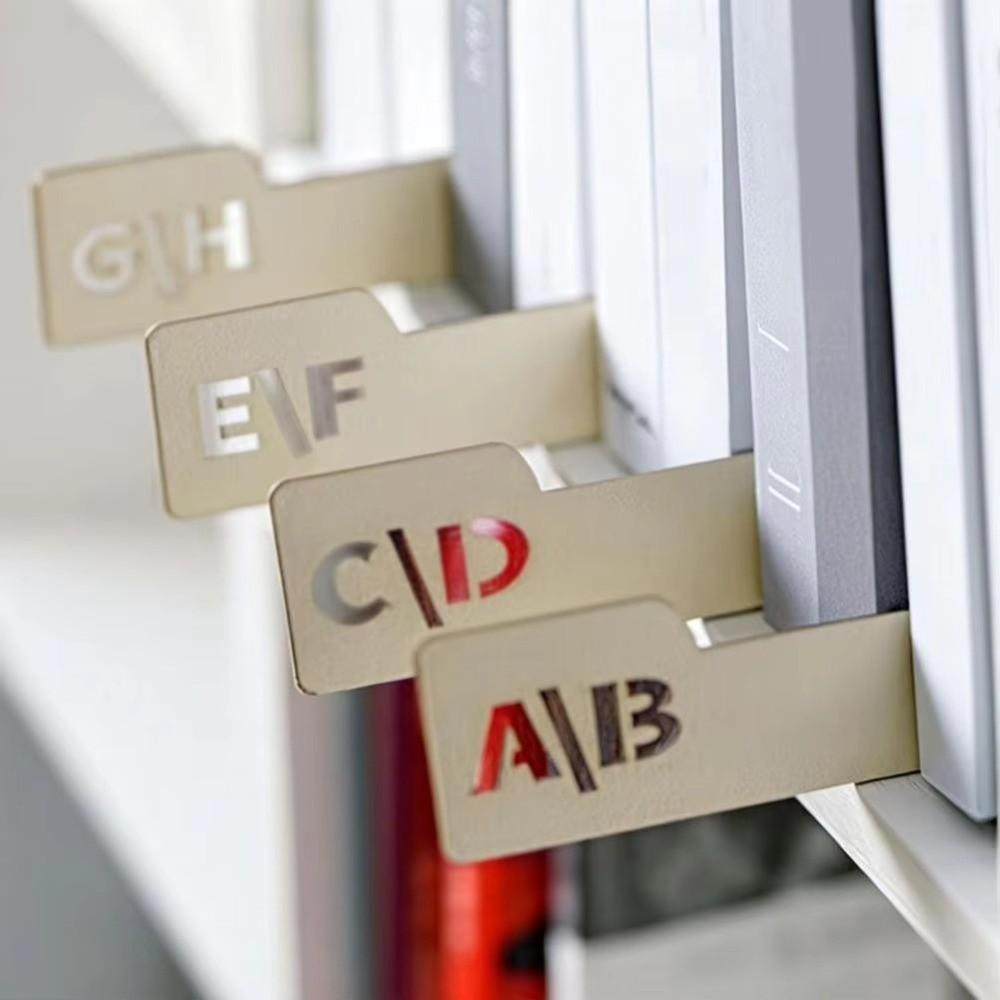 Wooden Guide Separator Holder Alphabetical a-Z Dividers File Dividers  Book Shelf