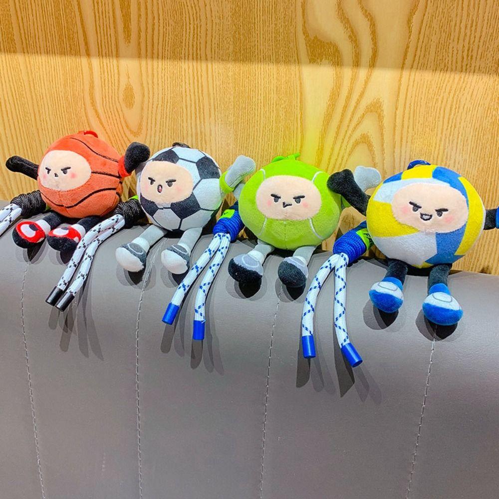 Basketball Baseball Basketball Plush Toy Keychain Football Plush Key Ring Female Lady Girl