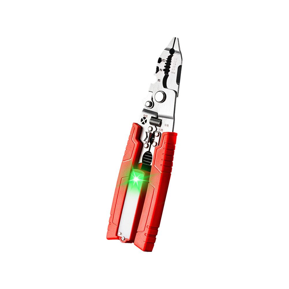 Инструмент для зачистки проводов 4 в 1 с тестером напряжения, Многофункциональный электрический инструмент для зачистки проводов, Скручивания проводов, Резки проводов и Разделения проводов