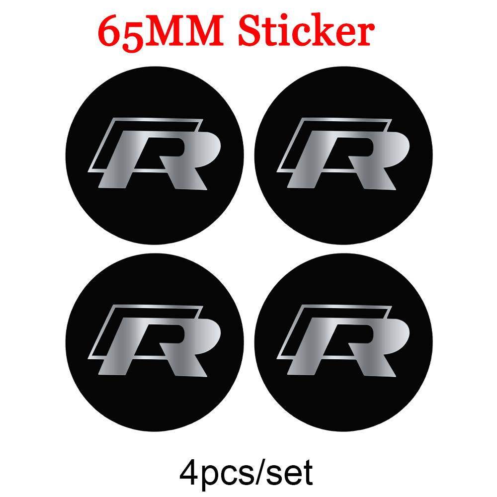 4pcs 56/60/65mm Car Wheel Center Hub Caps Dust Cover Sticker For Volkswagen GTI Golf Polo Passat VW CC Tiguan T-ROC Jetta Taigo