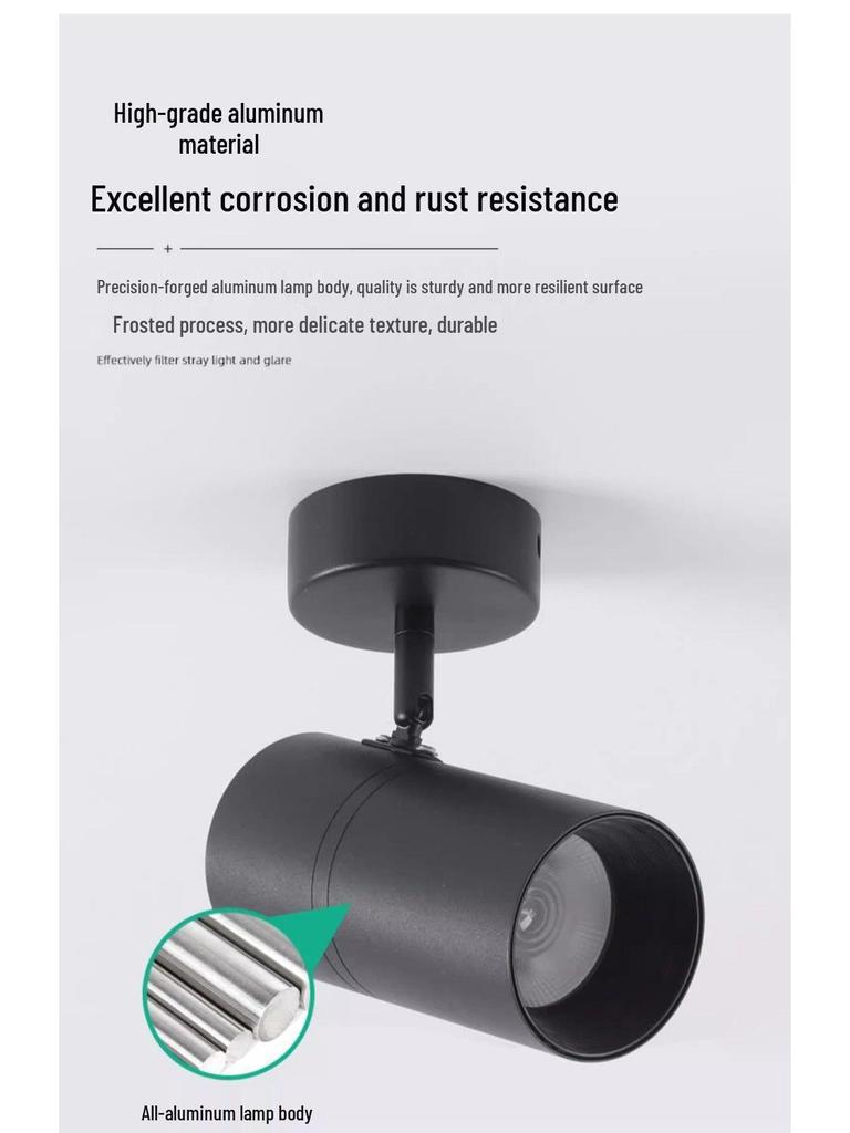 Adjustable LED Surface-Mounted Ceiling Spotlight for Commercial Use