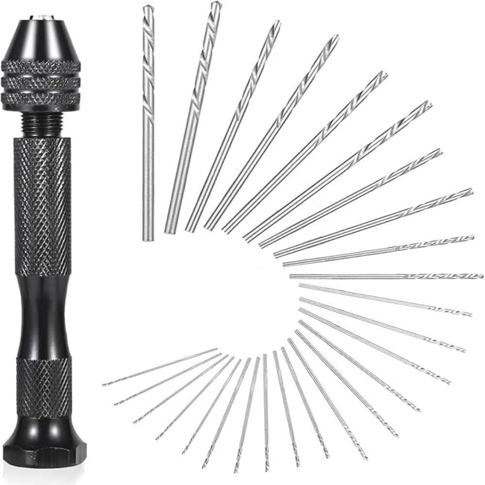 Pin Vise Hand Twist Drills Set 0.6-3mm Mini Hand Drill Rotary Tool Micro Drill Bits  Polymer Clay