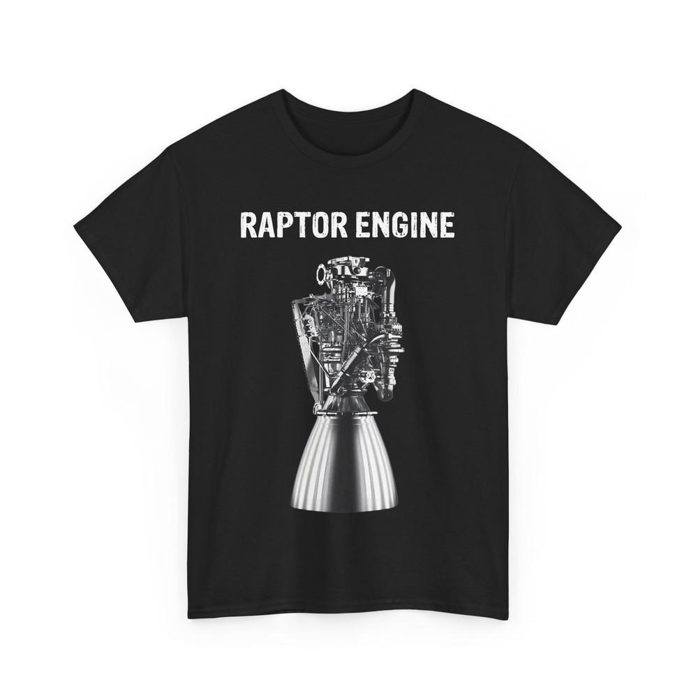 Футболка с принтом "Двигатель Starship Raptor для космического исследователя и ракетостроителя"