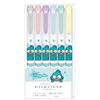 Kamio Japan Hangyodon Mildliner Twin Marker Set of Bold and Fine 248687 6-Color Set, 6, Tips,