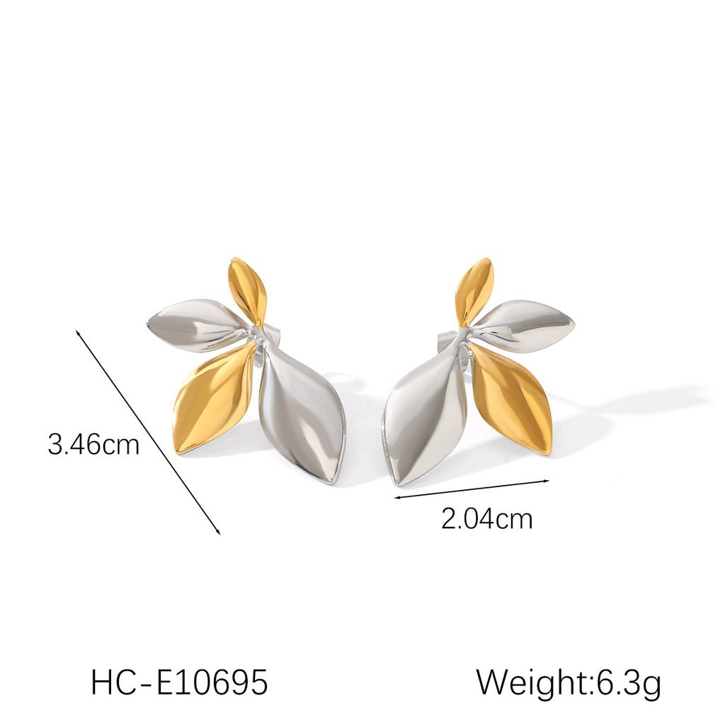 Женские серьги из нержавеющей стали с блочной расцветкой в золотом и серебряном цветах, гладкая геометрическая текстура, солнечная пентаграмма, европейский и американский дизайн, ювелирный подарок