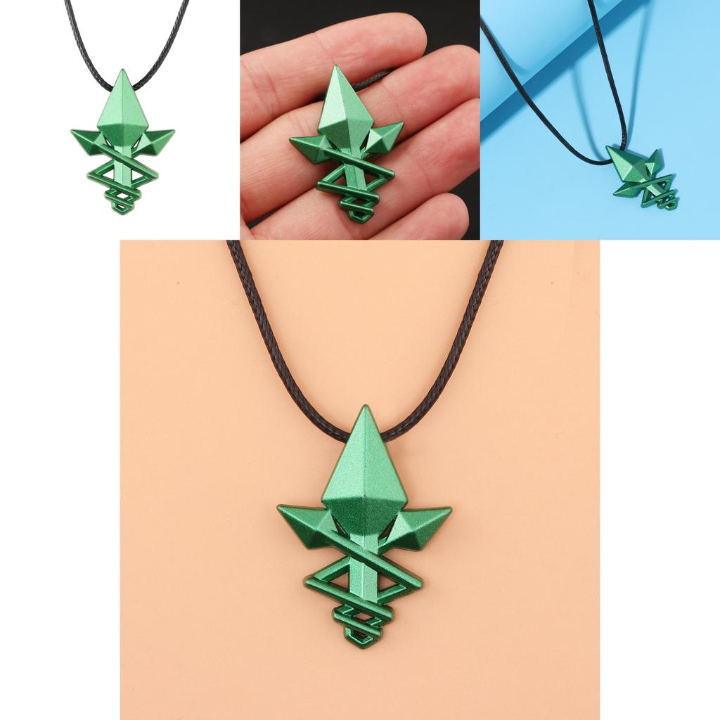 Mushoku Tensei Jobless Reincarnation Green Arrow Necklace With Alloy Pendant For Cosplay Fans