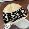 Winter Warm Knitted Hat for Women Retro Embroidered Blend Beanie Cap Unisex Ear Protection Winter Camping Hiking Caps
