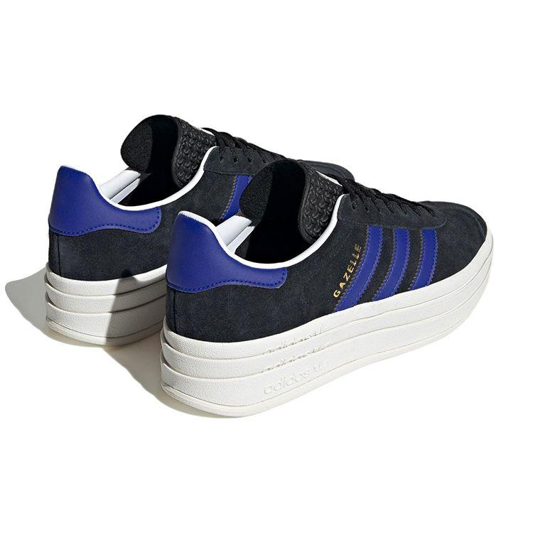 adidas Gazelle Bold Black Lucid Blue Женские кроссовки Core-черный золотисто-металлик HQ4408