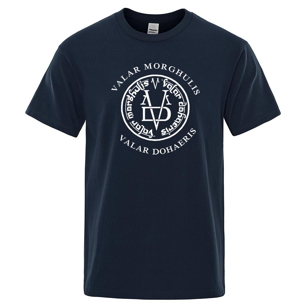 Футболка Valar Morghulis & Valar Dohaeris Хип-хоп Повседневная футболка Мужская с коротким рукавом Летняя 2023 Бренд Футболка Повседневная Харадзюку Топы