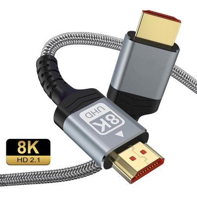 8K 4K HDMI-кабель 48 Гбит/с, плетеный шнур-4K@120 Гц 8K@60 Гц, DTS:X, HDCP 2.2 и 2.3,HDR 10 Совместимость с Roku TV/PS5/HDTV/Blu-ray