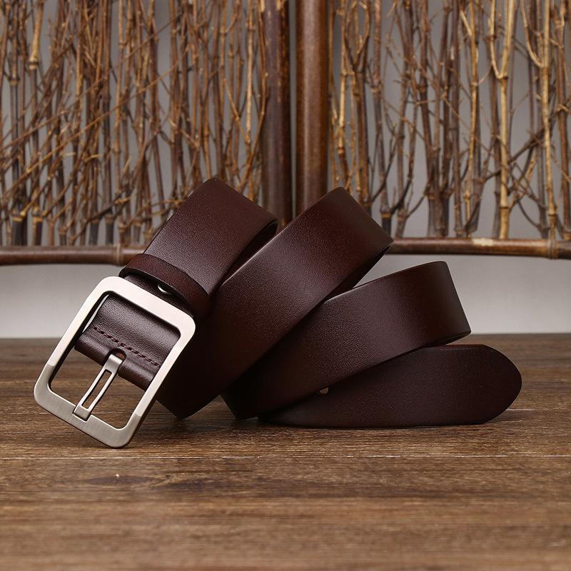 Men's PU Vintage Pin Buckle Leather Belt - Casual & Business Versatile Accessory for Jeans