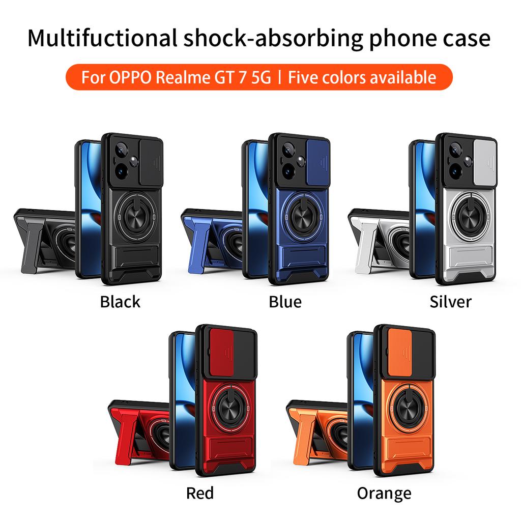 Чехол для Realme GT 7 Чехол-подставка для Realme GT 7T Чехол для телефона Realme GT 7T Магнитный держатель Бронированный чехол Защитная крышка для камеры