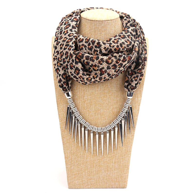 Fashion Brand Leopard Lady Scarf Necklace Pendant Jewelry Scarf