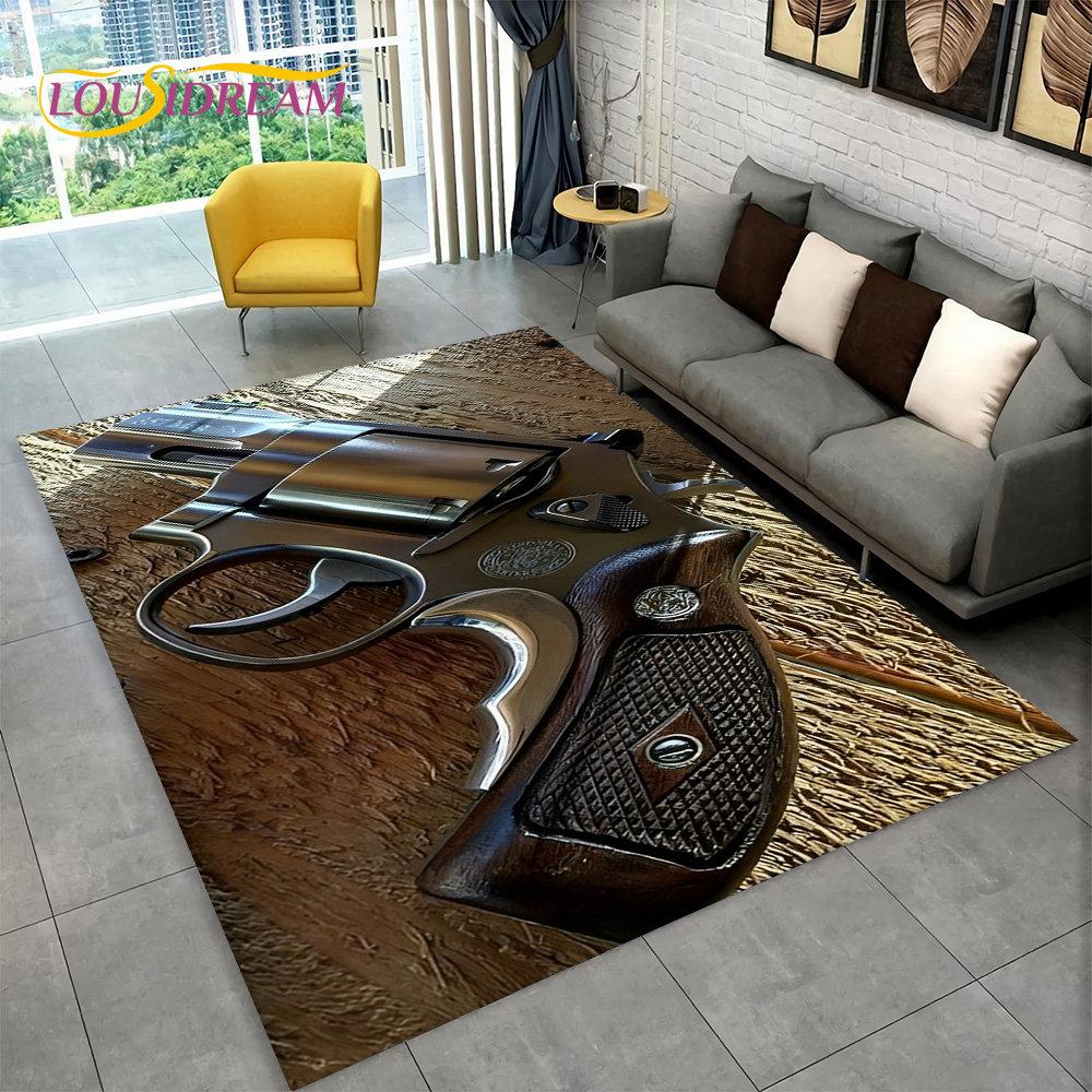 3D штурмовая винтовка, пистолет, патрон, коврик для пистолета, коврик для дома, гостиной, спальни, дивана, коврик для двери, декор, детский нескользящий напольный коврик