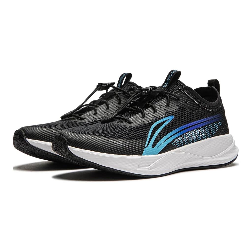 Li Ning Удобные повседневные дышащие кроссовки с низким верхом для бега Детские кроссовки Черный Синий YKFU014-3