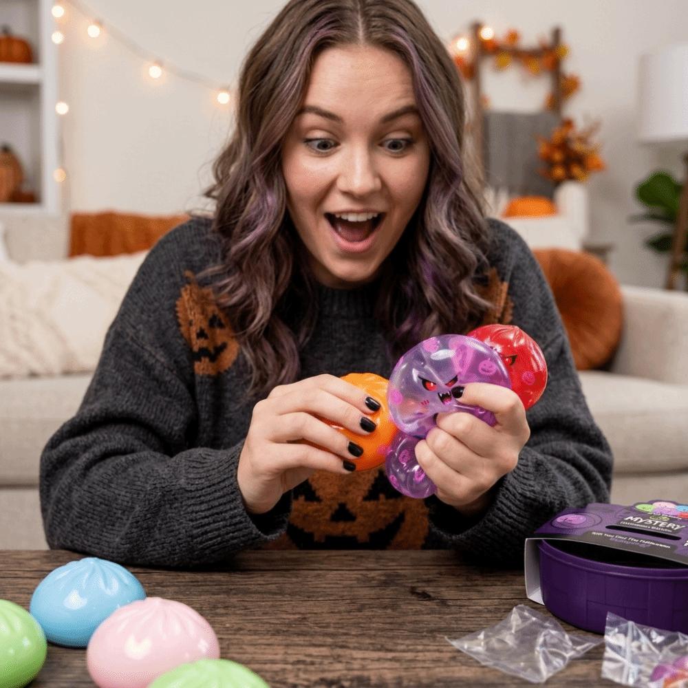 with Steamer Halloween Dumplings Blind Box Squeeze Toy Glitter Squeeze Toy Relaxation Tool